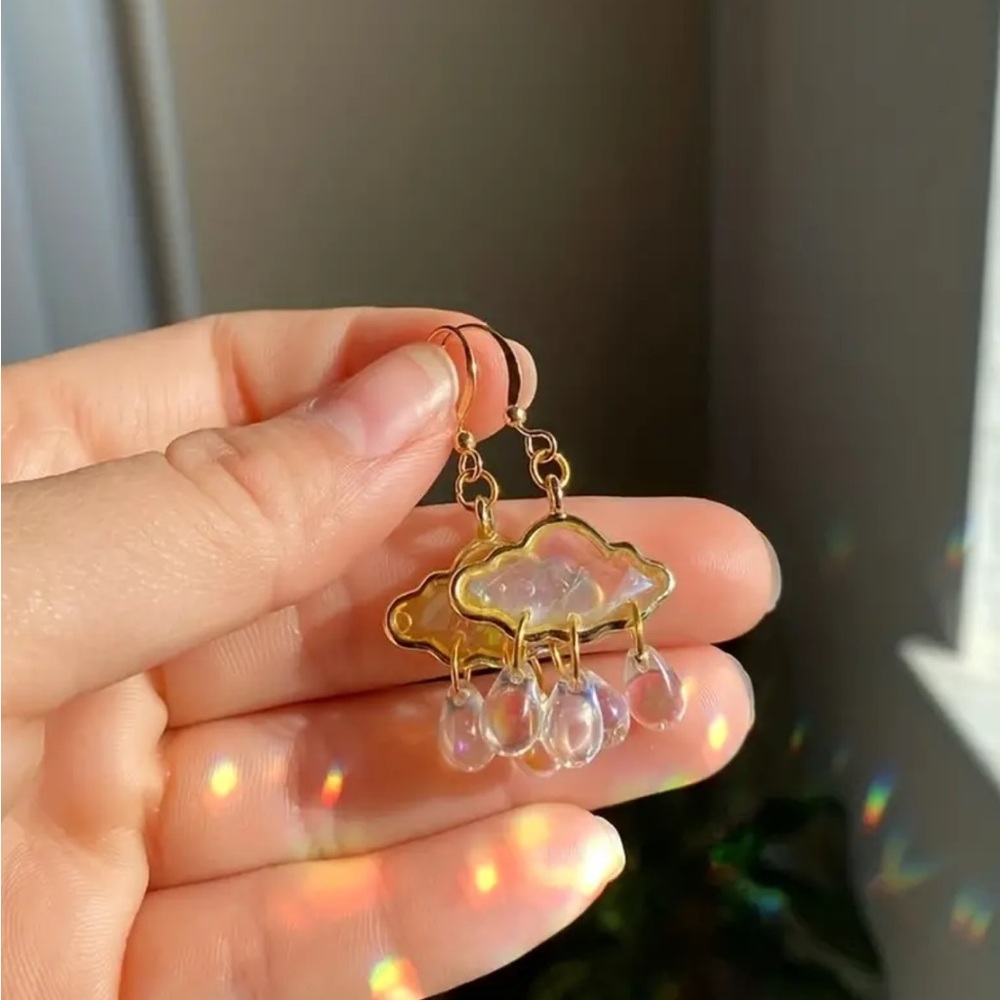 Rain Cloud Dangle Earrings - Picture 2 of 3